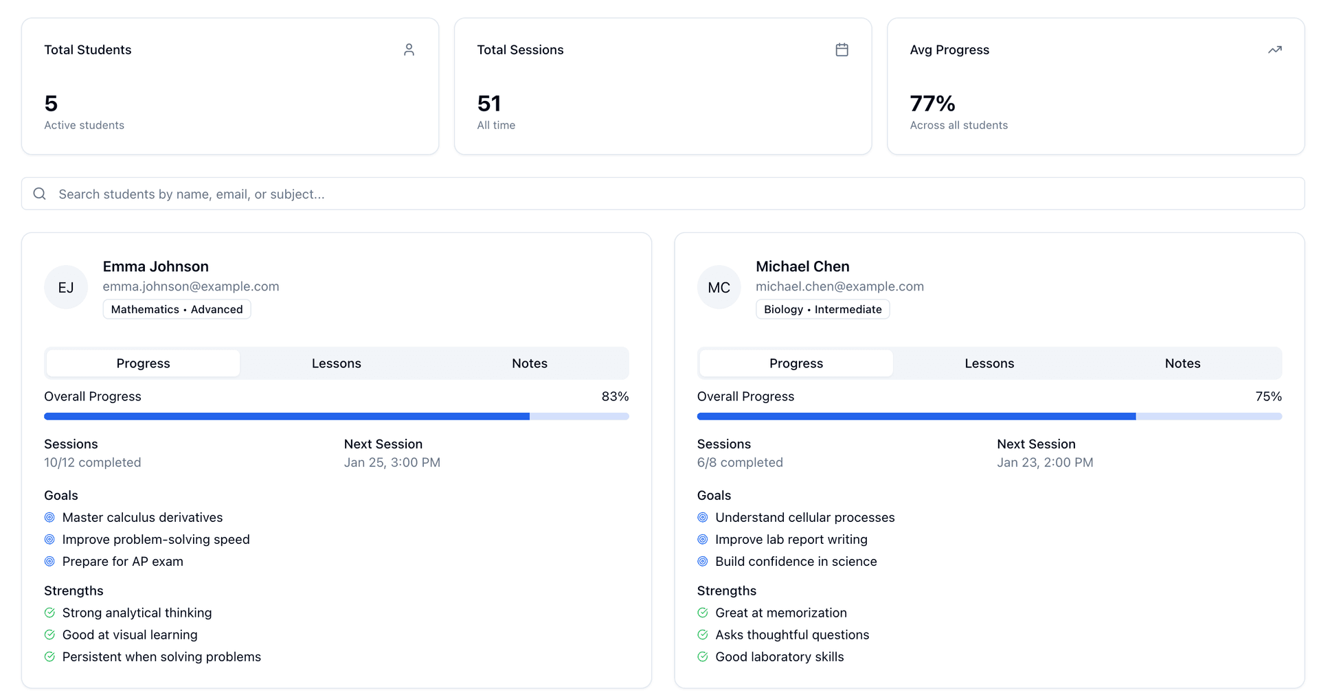 Student Progress Tracking